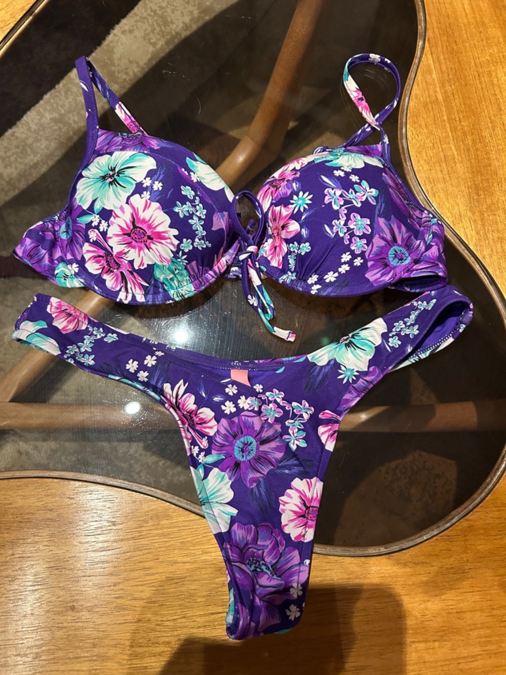 Victoria's Secret Purple & Teal Floral Bikini